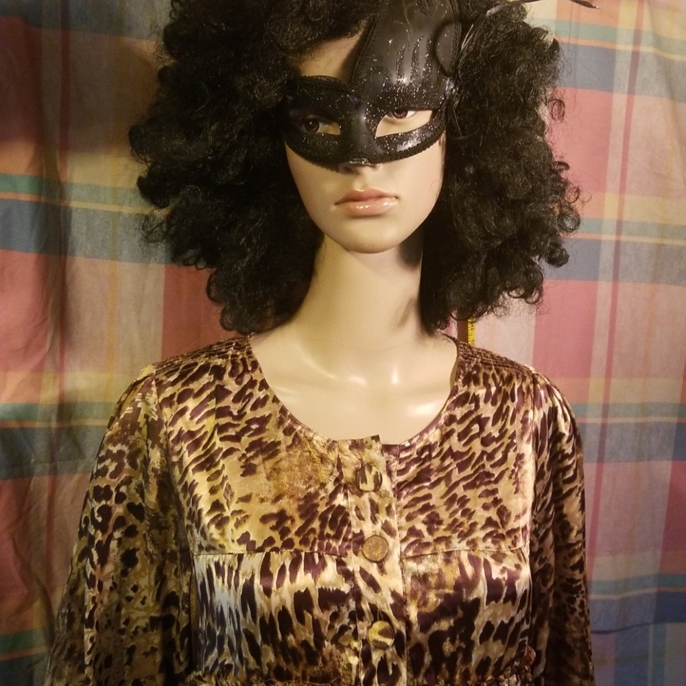 06# Leopard print lapis dress